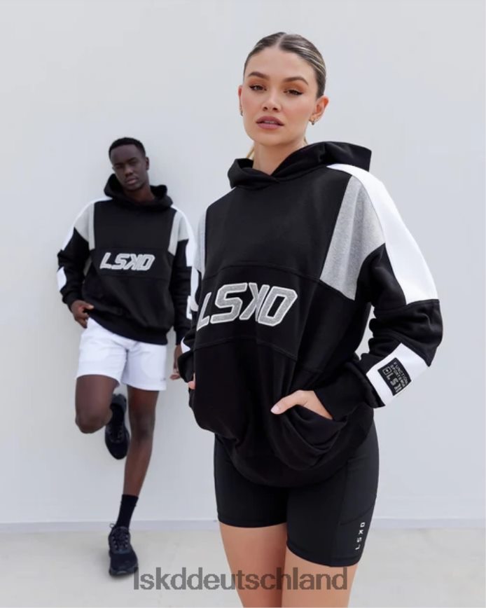 unisex LSKD Slam Kapuzenpullover in Übergröße – schwarz-hellgrau meliert Bekleidung VD2NLV385 unisex LSKD Slam Kapuzenpullover in Übergröße – schwarz-hellgrau meliert Bekleidung VD2NLV385